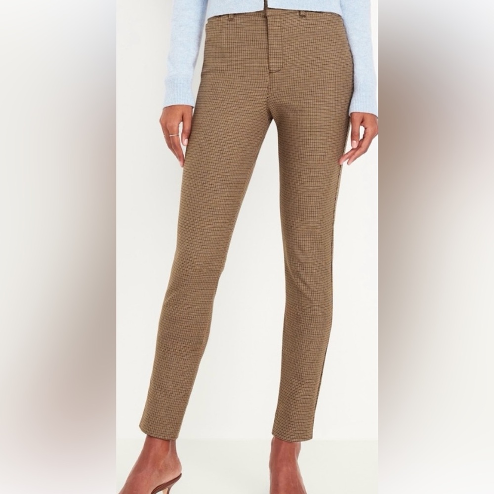 Old Navy NWT High-Waisted Pixie Skinny Pants, color Gold Houndstooth, size 16